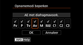 Beperk de mogelijkheden van je camera