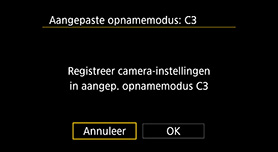 Aangepaste opnamemodus C1, C2 en C3 instellen