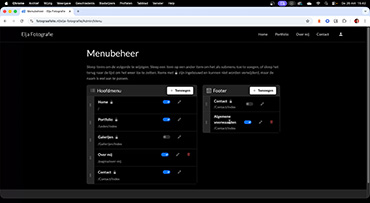 Het menu beheren